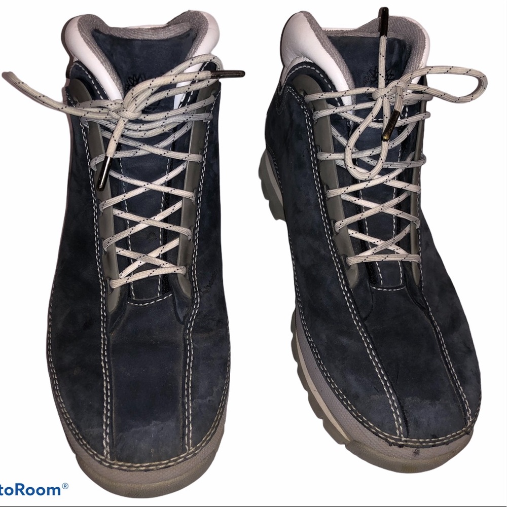 Timberland Euro Dub Navy Gray Nubuck Boots - Picture 2 of 5